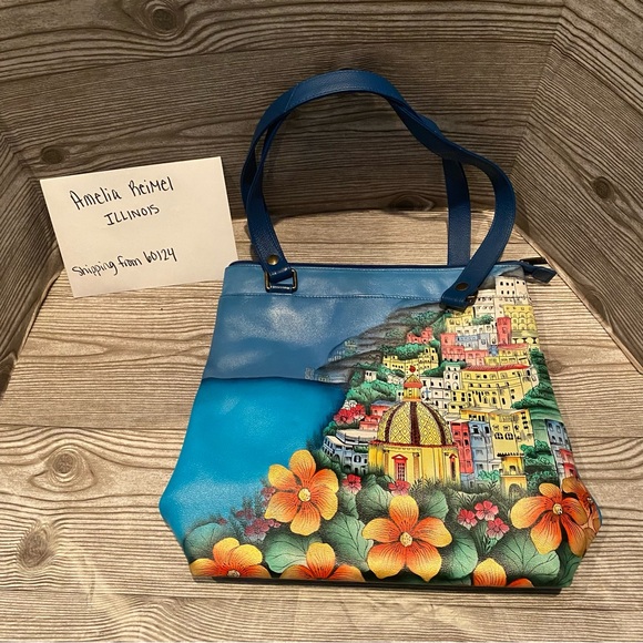 Used in Great Condition Anuschka Amalfi Dawn Large Shopper Purse - Picture 1 of 7